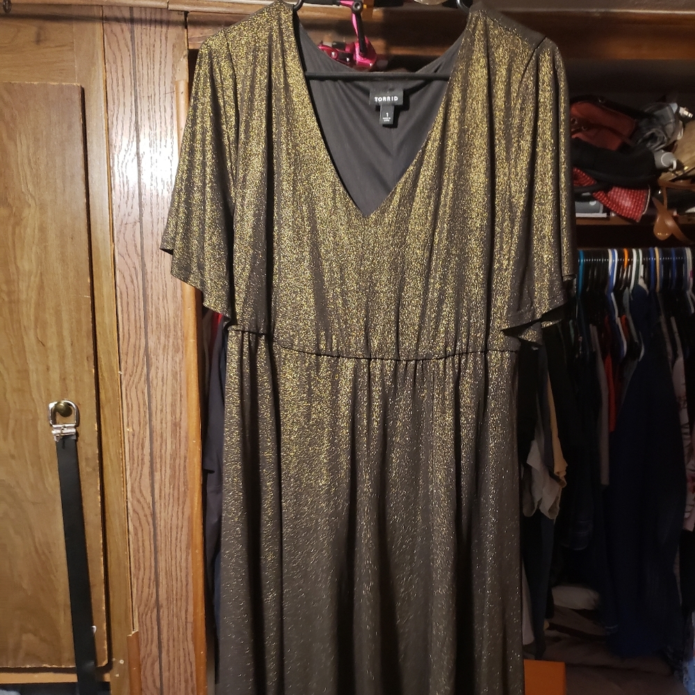 Black gold dress